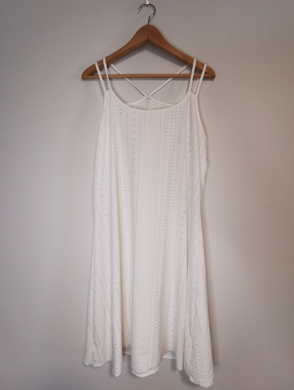 💰 2/$12 White Eyelet Spaghetti Strap Summer Dress Bathing Suit Cover